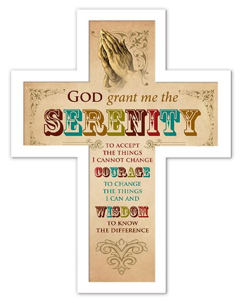 Wood Message Cross 10 3/4 inch/Serenity Prayer   (12610)