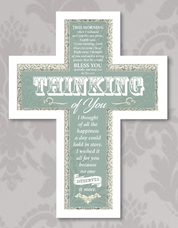 Wood Message Cross 10 3/4 inch/Thinking of You   (12612)