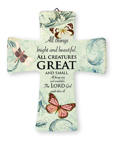 Porcelain Message Cross/All Creatures Great (12811)