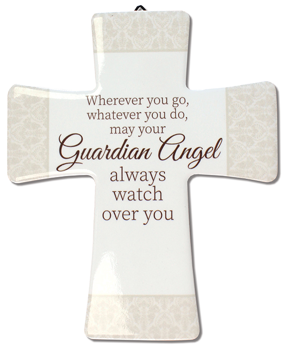 Porcelain Message Cross/Guardian Angel  (12829)