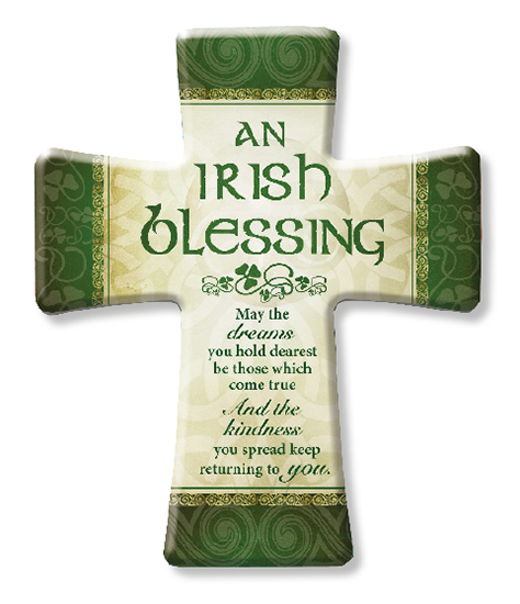 Porcelain Message Cross/Irish Blessing   (12830)