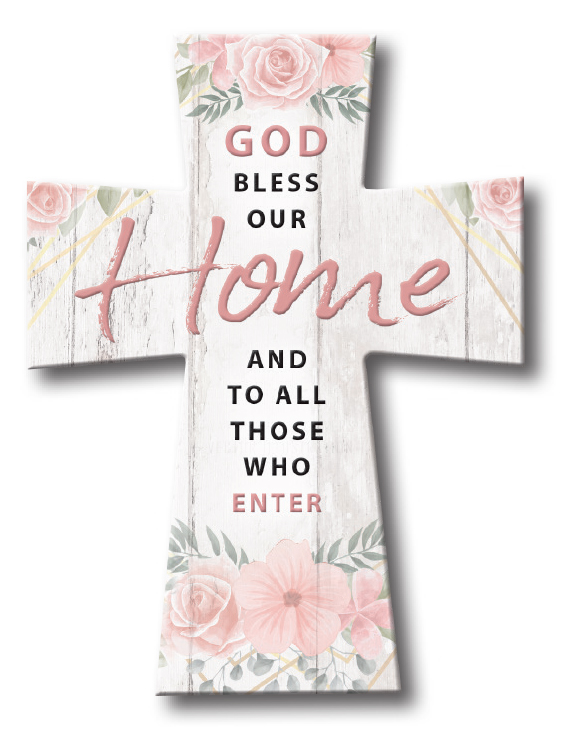 Resin Standing Cross/Home Blessing (12924)