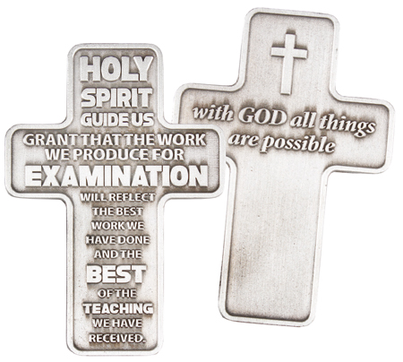 Metal Pocket Message Cross/Examination Prayer   (13614)