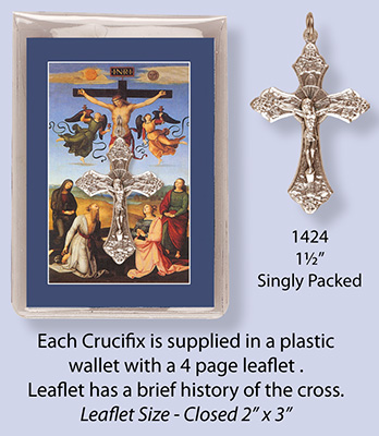 Prayer Leaflet-Crucifix 1 1/2 inch   (1424)