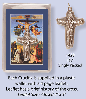 Prayer Leaflet-Crucifix 1 1/2 inch/In Wallet   (1428)
