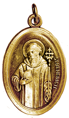 Brass Plated Medal Saint Benedict   (1522/BEN)