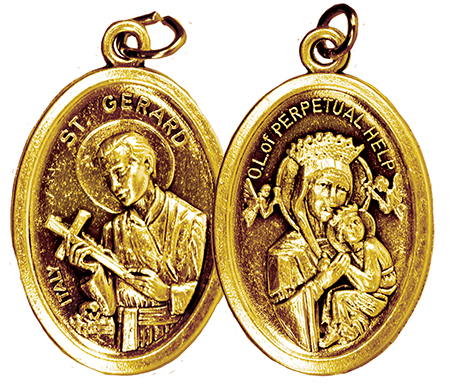 Brass Plated Medal Saint Gerard/Perpetual   (1522/GERARD/PERP)