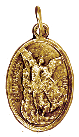 Brass Plated Medal Saint Michael   (1522/MIC)