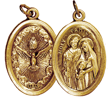 Brass Plated Medal Holy Spirit - Family   (1522/SPIRIT/FAMILY)