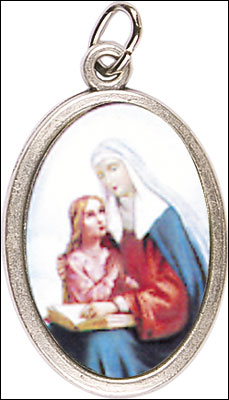 Medal - Oxidised/St.Anne Picture   (1525/ANN)
