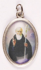 Medal - Oxidised/St.Benedict Picture   (1525/BEN)