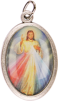 Medal - Oxidised/Divine Mercy Picture   (1525/DM)
