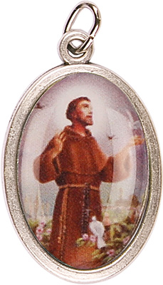 Medal - Oxidised/St.Francis Picture   (1525/FRA)