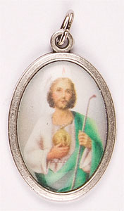 Medal - Oxidised/St. Jude Picture   (1525/JUDE)