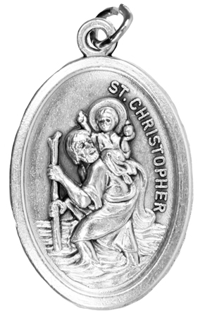 Oxidised Medal/Christopher.   (1560/CHR)