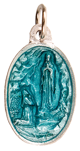 Medal - Enamelled Lourdes   (1563/LDS)