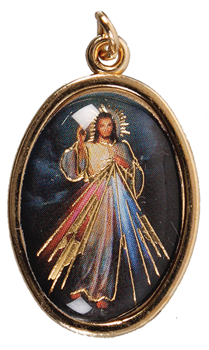 Medal/Gold Finish/Divine Mercy Picture   (1580/DM)