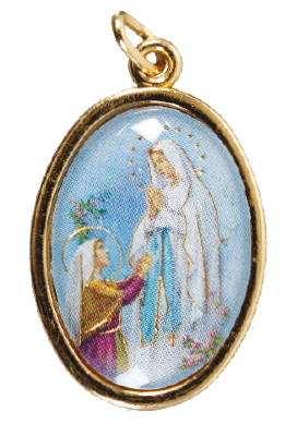 Medal/Gold Finish/Lourdes Picture   (1580/LDS)