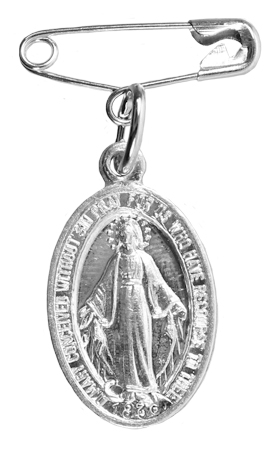 Miraculous Medal On Pin   (1593)