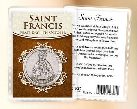 Metal Pocket Token/Leaflet/Saint Francis   (16305)