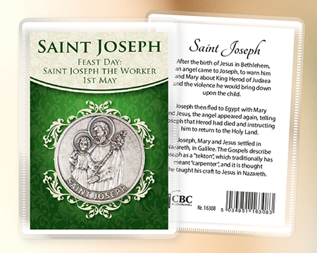 Metal Pocket Token/Leaflet/Saint Joseph   (16308)