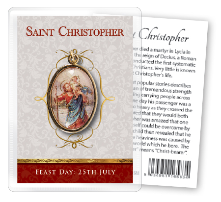 Leaflet/Gilt Medal-Gold Foil/St.Christopher   (16583)