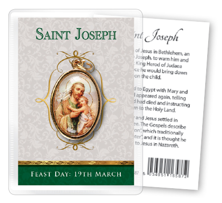 Leaflet/Gilt Medal-Gold Foil/Saint Joseph   (16587)