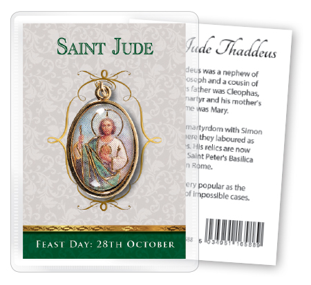 Leaflet/Gilt Medal-Gold Foil/Saint Jude   (16588)