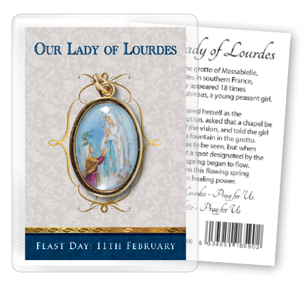 Leaflet/Gilt Medal-Gold Foil/Lourdes   (16590)