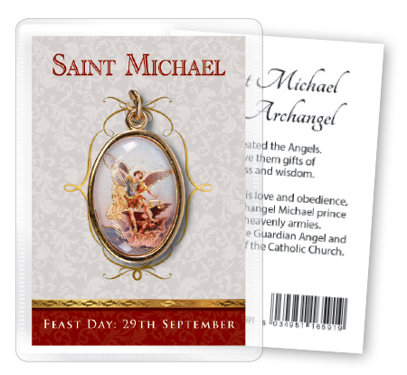 Leaflet/Gilt Medal-Gold Foil/St. Michael   (16591)