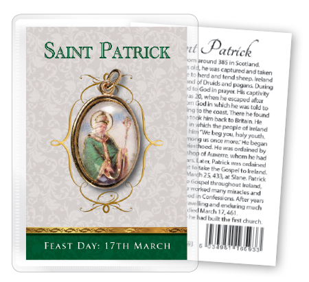 Leaflet/Gilt Medal-Gold Foil/St. Patrick   (16593)