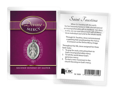 Leaflet/Oxidised Medal/Divine Mercy   (16604)