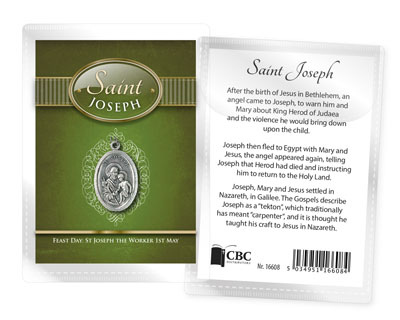 Leaflet/Oxidised Medal/Saint Joseph   (16608)