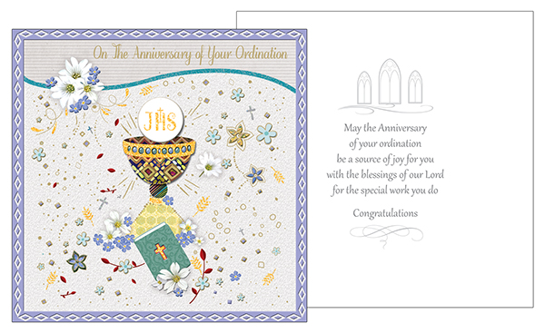 Card/Anniversary Ordination/3 Dimensional   (20369)