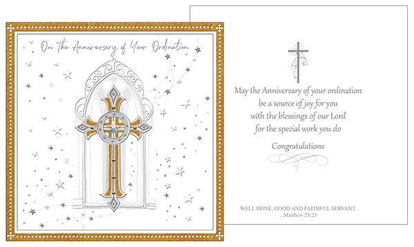 Card/Anniversary Ordination/3 Dimensional   (20370)