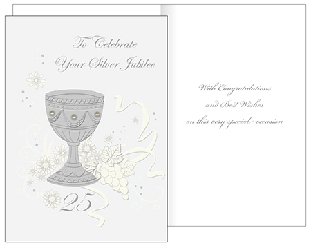 Card/Silver Jubilee/With Imitation Pearls   (20470)