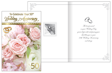 Card - 50th Wedding Anniversary with Insert   (20631)