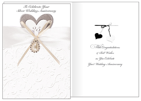 Card/25th Wedding Anniversary/3 Dimensional   (20633)