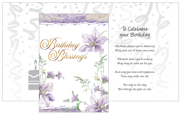 Card/Birthday Blessings With Insert   (22134)
