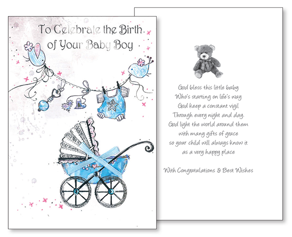 Baby Congratulations Card - Boy/3 Dimensional   (22565)