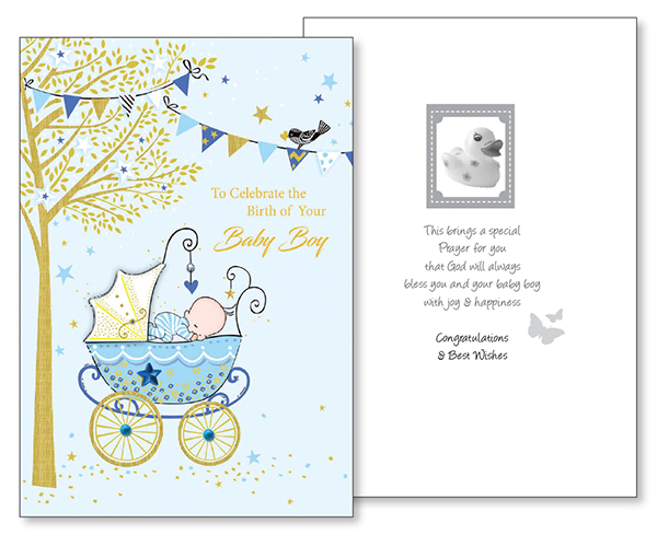 Baby Congratulations Card - Boy/3 Dimensional   (22568)
