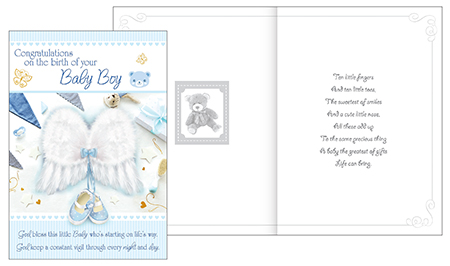Card/Congratulations - Baby Boy with Insert   (22575)