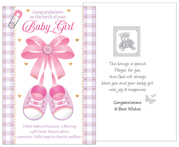 Card - Congratulations on the birth of your Baby Girl (22657)
