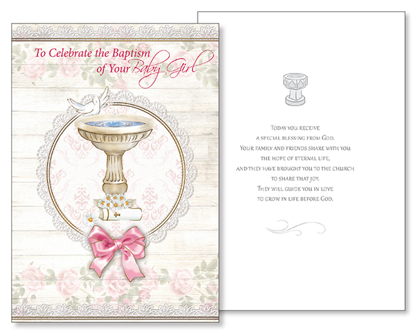 Card - On Your Baptism - Girl   (22661)