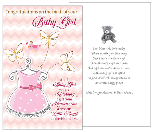Card - Congratulations on the birth of your Baby Girl (22663)
