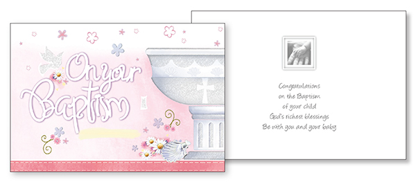 Card - On Your Baptism - Girl   (22678)
