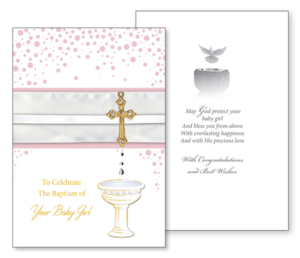 Card/On Your Baptism-Girl/3 Dimensional   (22680)