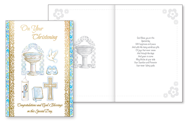 Card/Christening of your Baby Boy with Insert   (22717)
