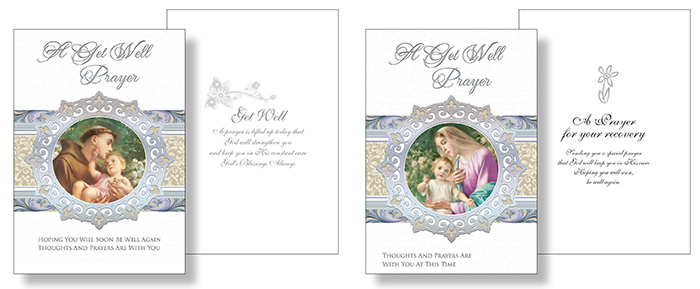Card/Get Well Prayer/Silver Foil/Pearlised   (25011)