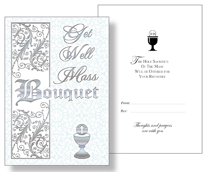 Card/Get Well Mass Bouquet/Silver Foil/Pearlised   (25012)